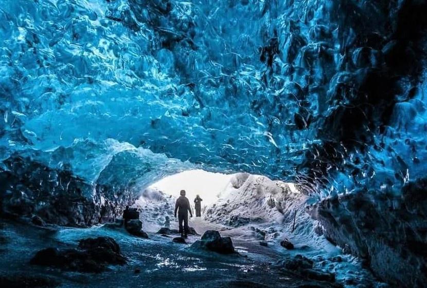 Crystal ice cave on Iceland