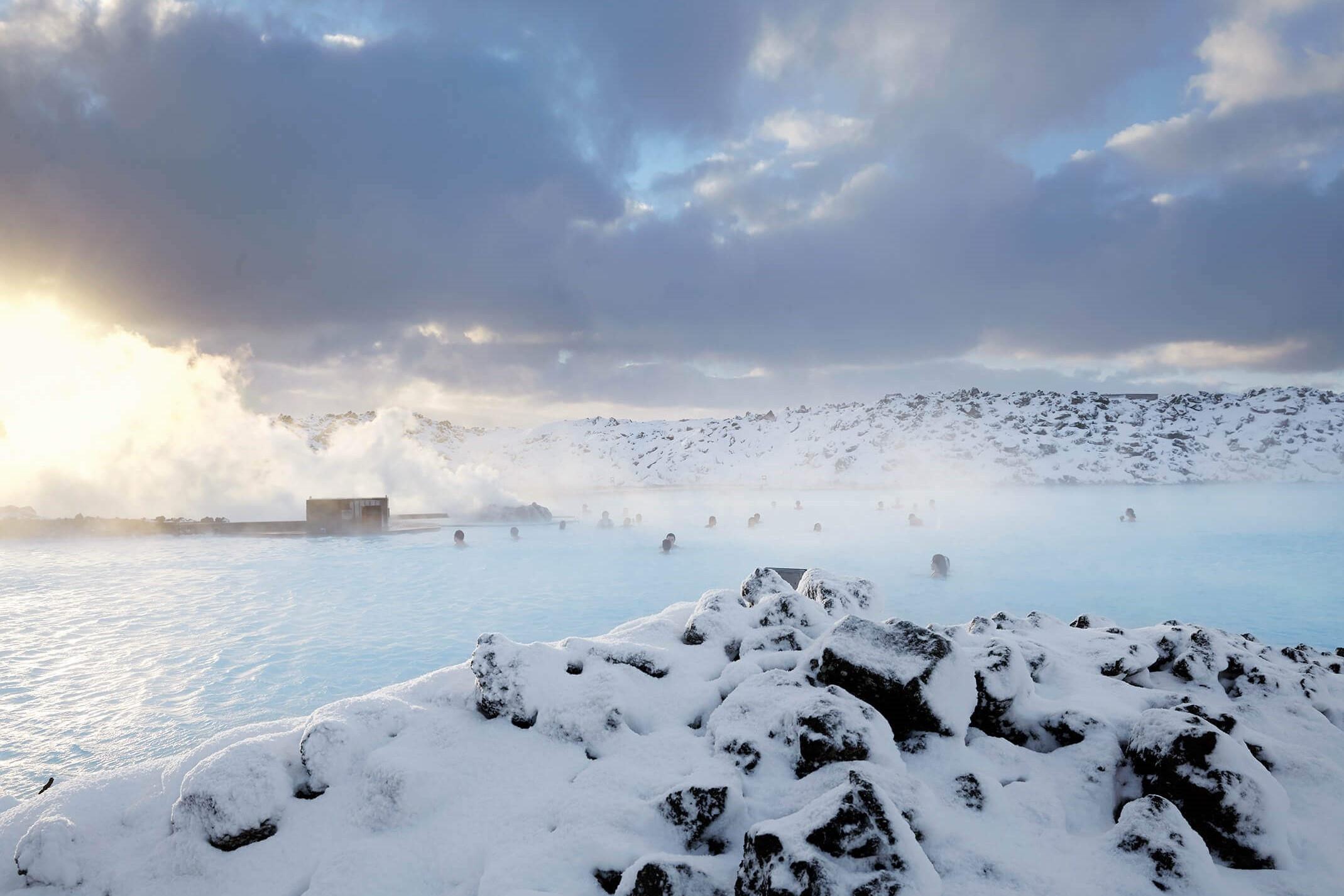 The Blue Lagoon in Iceland in the morning