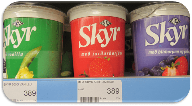 precios en supermercados en Islandia - Skyr