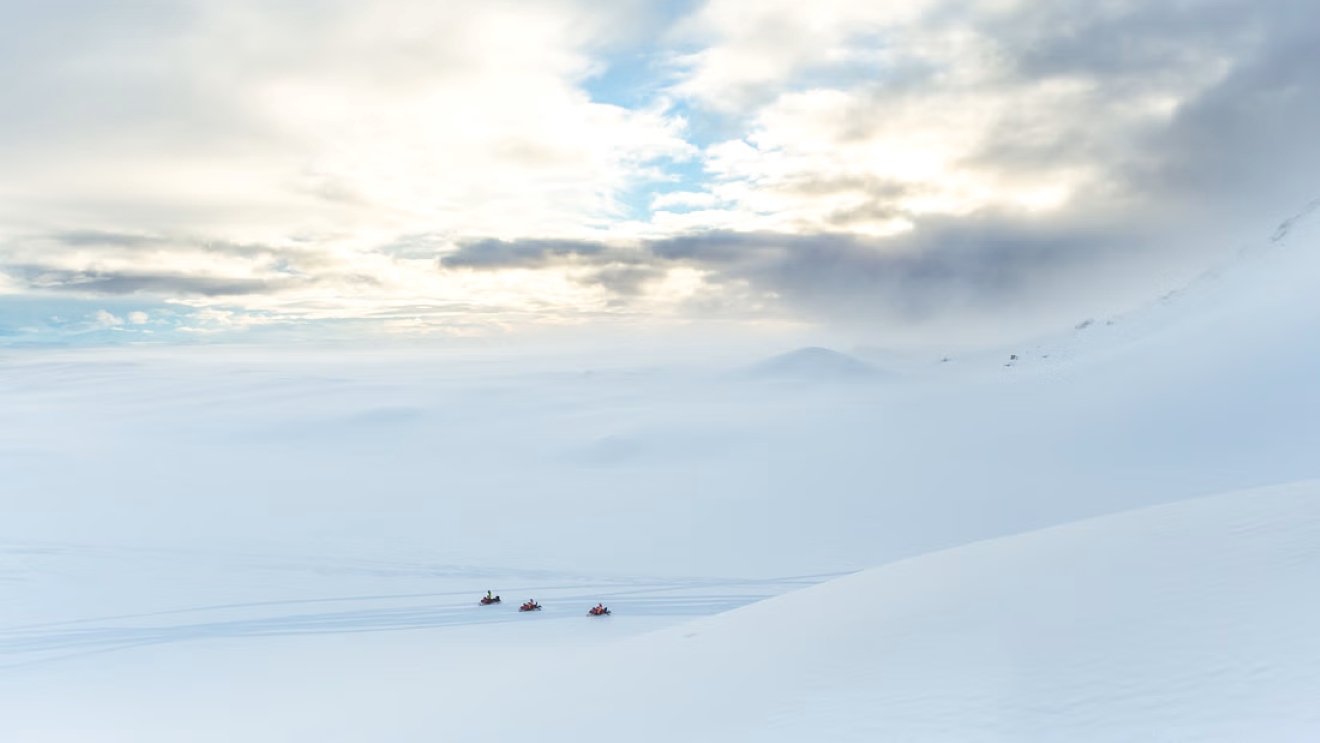 glacier Snowmobiling Husafell