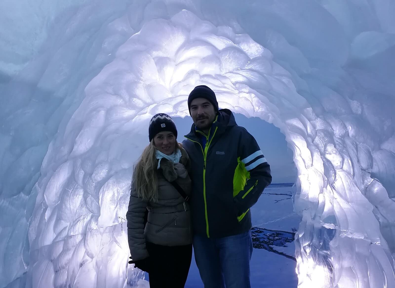 Walk inside an ice cave in the Perlan Museum in Reykjavik, Iceland