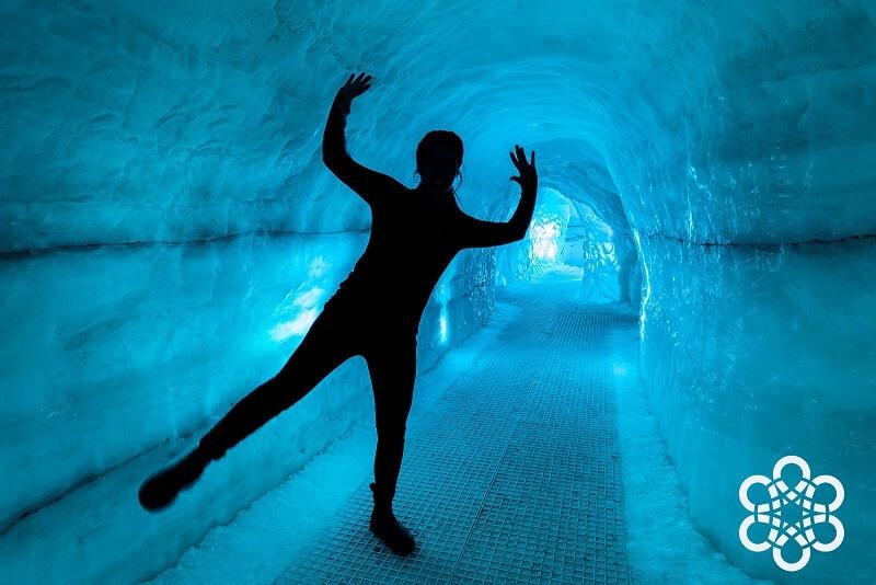 Inside an ice cave in the Perlan Museum in Reykjavik, Iceland