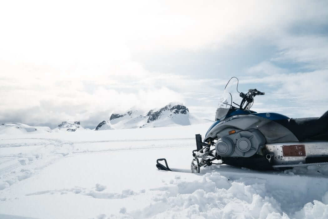 Snowmobile at the second largest glacier