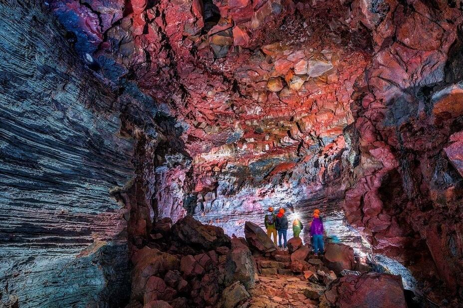 Lava tunnel in Iceland