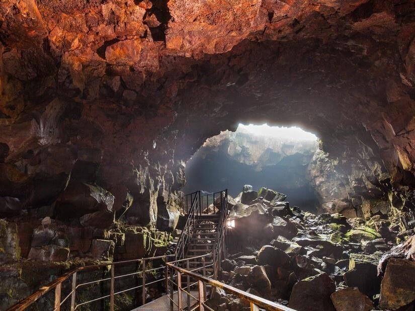 Lava tunnel in Iceland