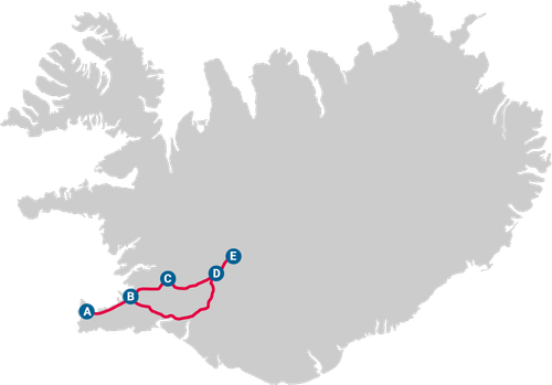 map 3 day self drive iceland