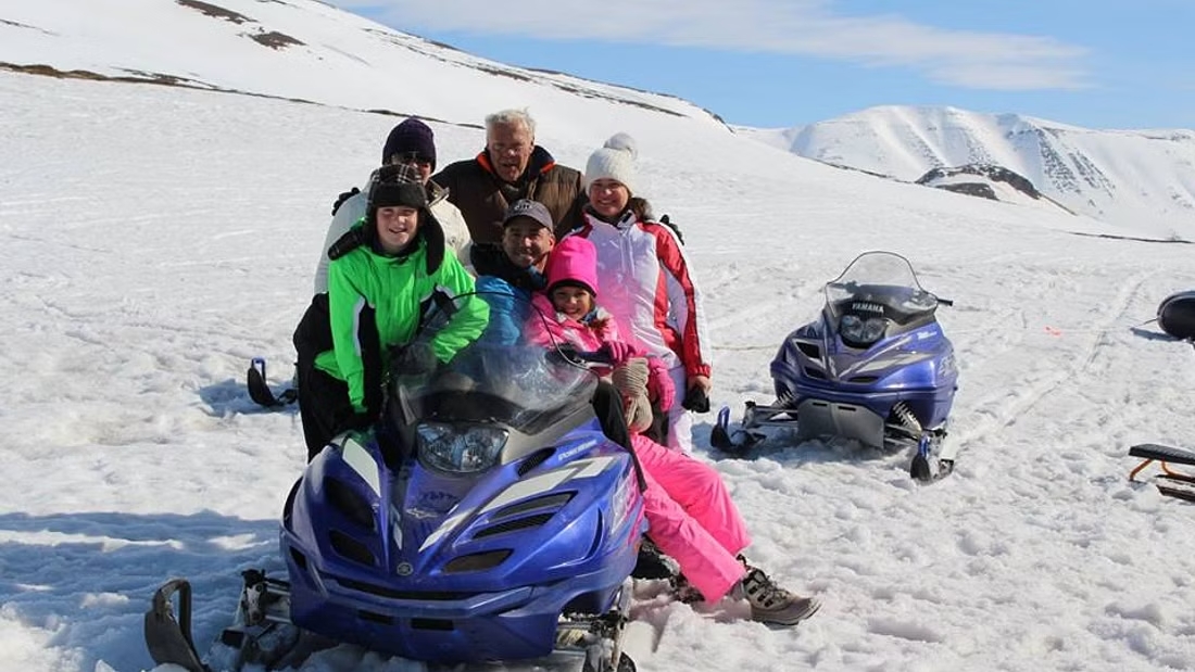 Snowmobile Family tour near Akureyri